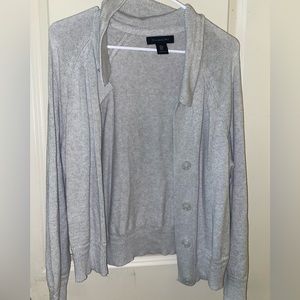 TAHARI gray knit cardigan